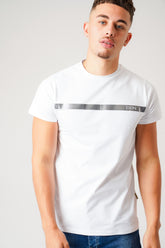 SILVER STRIPE WHITE T-SHIRT