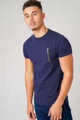 ZIP NAVY T-SHIRT