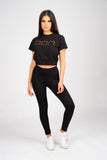 DON RIVET BLACK CROPPED T-SHIRT