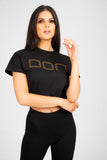 DON RIVET BLACK CROPPED T-SHIRT