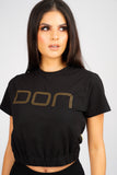 DON RIVET BLACK CROPPED T-SHIRT