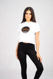 DON SEQUIN WHITE CROPPED T-SHIRT