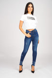 DON 50/50 WHITE CROPPED T-SHIRT