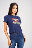 DON FAMILY IS SACRED NAVY CROPPED T-SHIRT