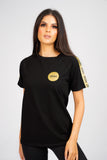 DON TAPE DETAIL BLACK T-SHIRT