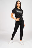 DON 50/50 BLACK CROPPED T-SHIRT
