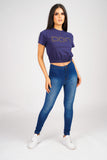 DON RIVET NAVY CROPPED T-SHIRT