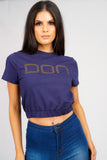 DON RIVET NAVY CROPPED T-SHIRT