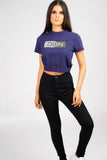 DON 50/50 NAVY CROPPED T-SHIRT
