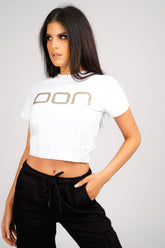 DON RIVET WHITE CROPPED T-SHIRT