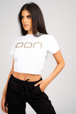 DON RIVET WHITE CROPPED T-SHIRT