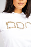 DON RIVET WHITE CROPPED T-SHIRT