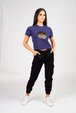 DON SEQUIN NAVY CROPPED T-SHIRT
