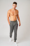 DON APPLIQUE GREY MARL AND DARK PURPLE JOGGERS - Don Jeans