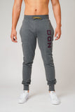 DON APPLIQUE GREY MARL AND DARK PURPLE JOGGERS - Don Jeans