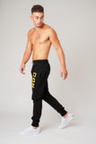 DON APPLIQUE BLACK & YELLOW JOGGERS - Don Jeans