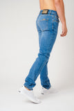 DON LIGHT DENIM JEANS WITH GOLD PLATED BADGE - Don Jeans