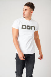 CHAIN EMBROIDERED WHITE T-SHIRT - Don Jeans