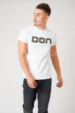 CHAIN EMBROIDERED WHITE T-SHIRT - Don Jeans