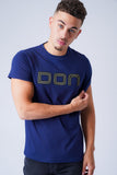 CHAIN EMBROIDERED NAVY T-SHIRT - Don Jeans