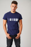 SUEDE BARCODE NAVY T-SHIRT