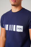 SUEDE BARCODE NAVY T-SHIRT