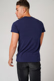 SUEDE BARCODE NAVY T-SHIRT