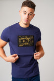 3D APPLIQUE NAVY T-SHIRT - Don Jeans