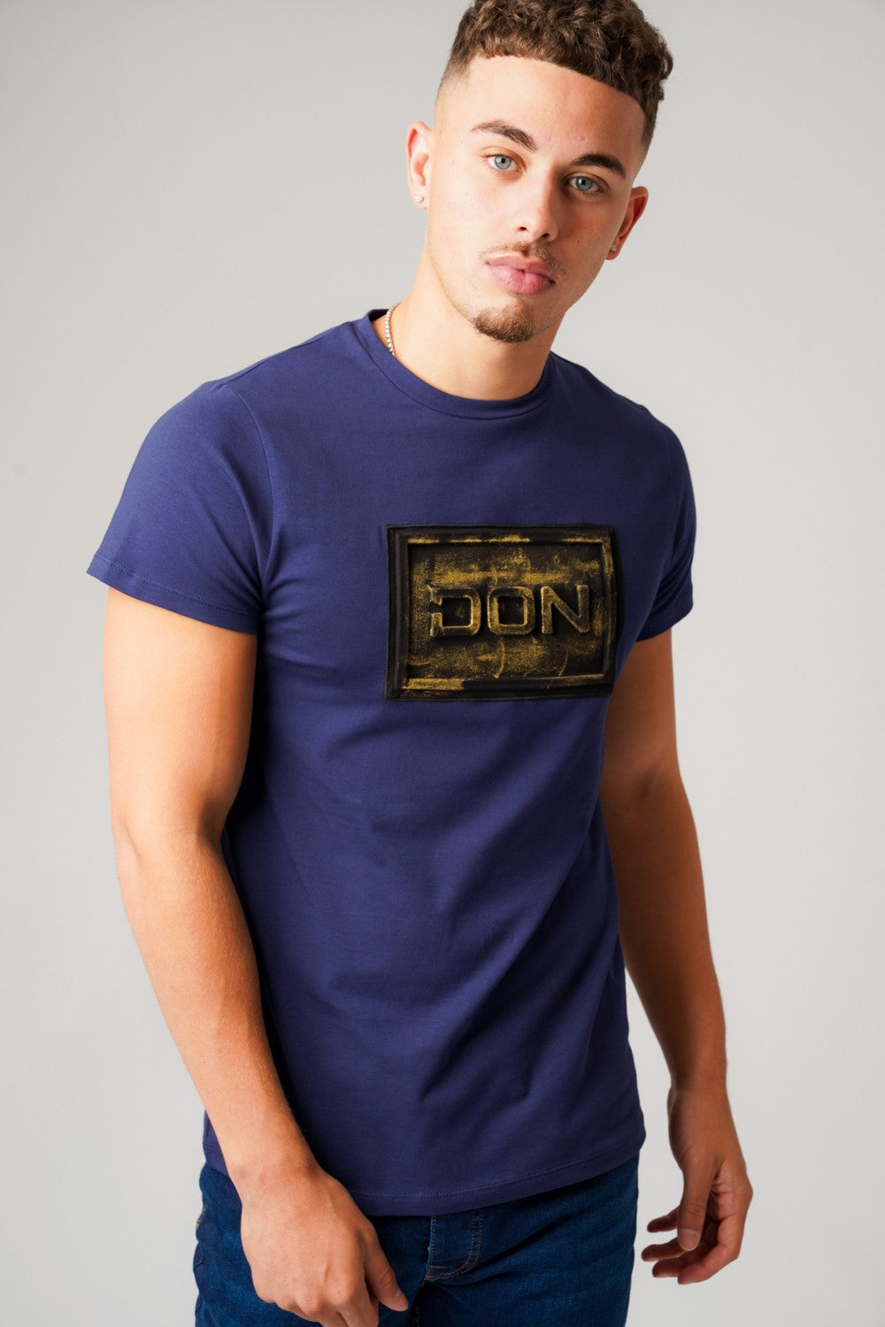 3D APPLIQUE NAVY T-SHIRT - Don Jeans