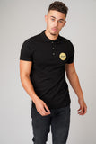 DON PLAQUE BLACK POLO T-SHIRT