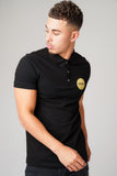 DON PLAQUE BLACK POLO T-SHIRT