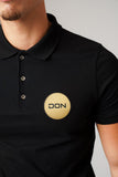 DON PLAQUE BLACK POLO T-SHIRT