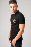DJ PRINT BLACK POLO T-SHIRT - Don Jeans