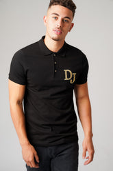 DJ PRINT BLACK POLO T-SHIRT - Don Jeans