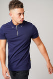 DON ZIP NAVY POLO T-SHIRT - Don Jeans