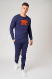 DON NAVY & ORANGE SWEATSHIRT - Don Jeans