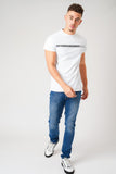 SILVER STRIPE WHITE T-SHIRT