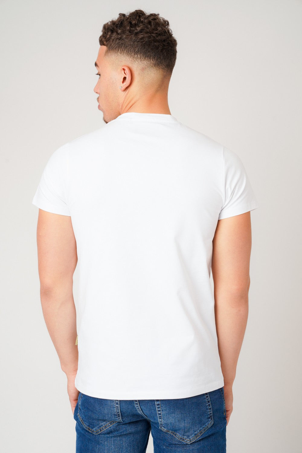 SILVER STRIPE WHITE T-SHIRT