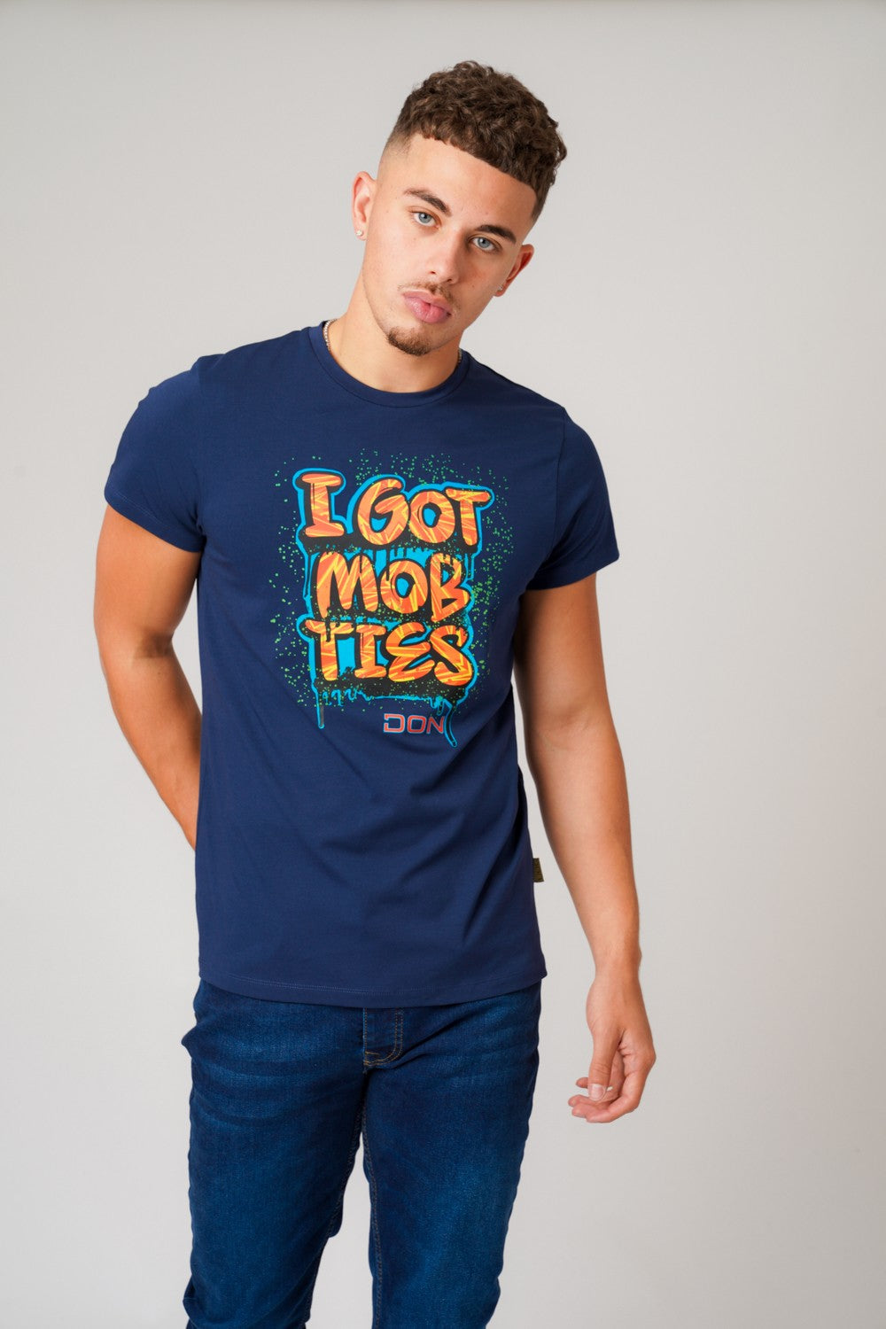 I GOT MOB TIES NAVY T-SHIRT