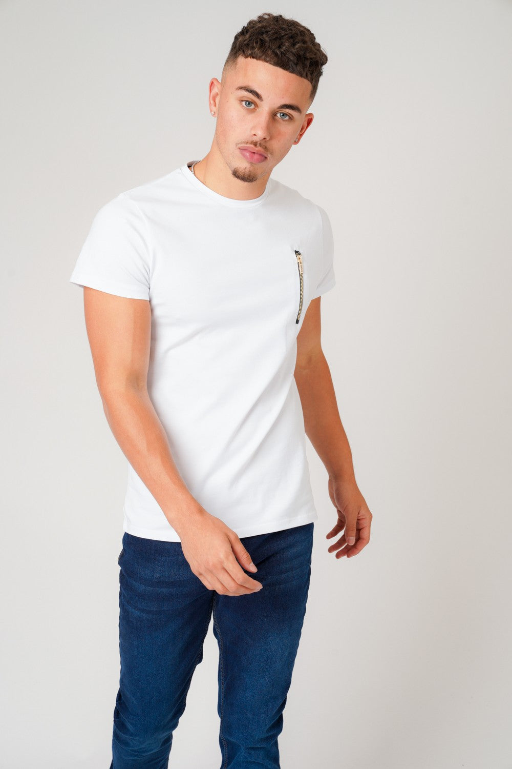 ZIP WHITE T-SHIRT