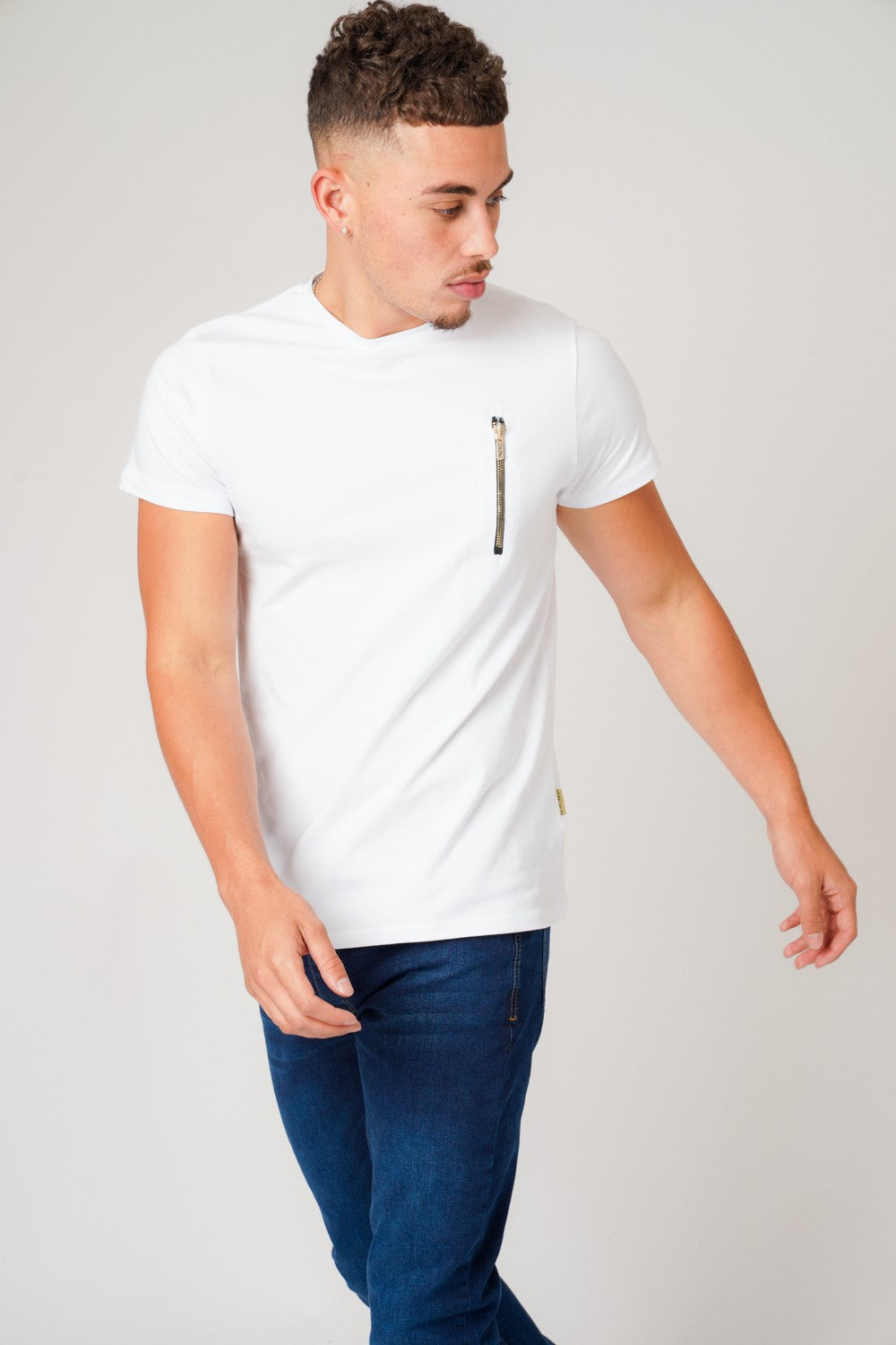 ZIP WHITE T-SHIRT