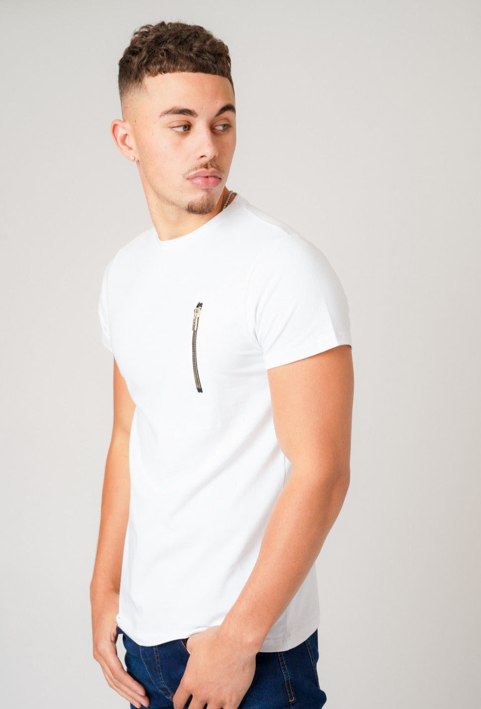 ZIP WHITE T-SHIRT