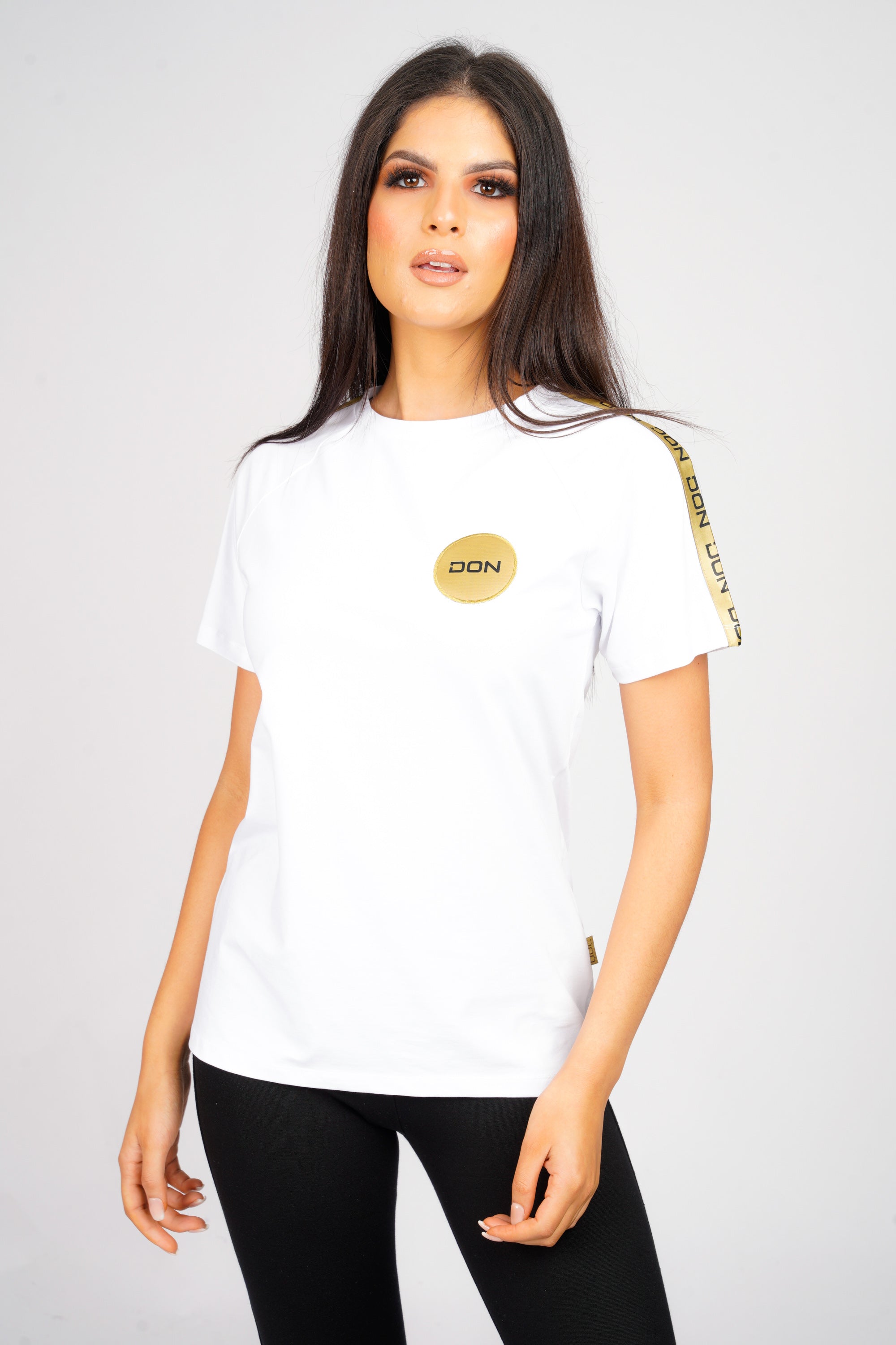 DON TAPE DETAIL WHITE T-SHIRT