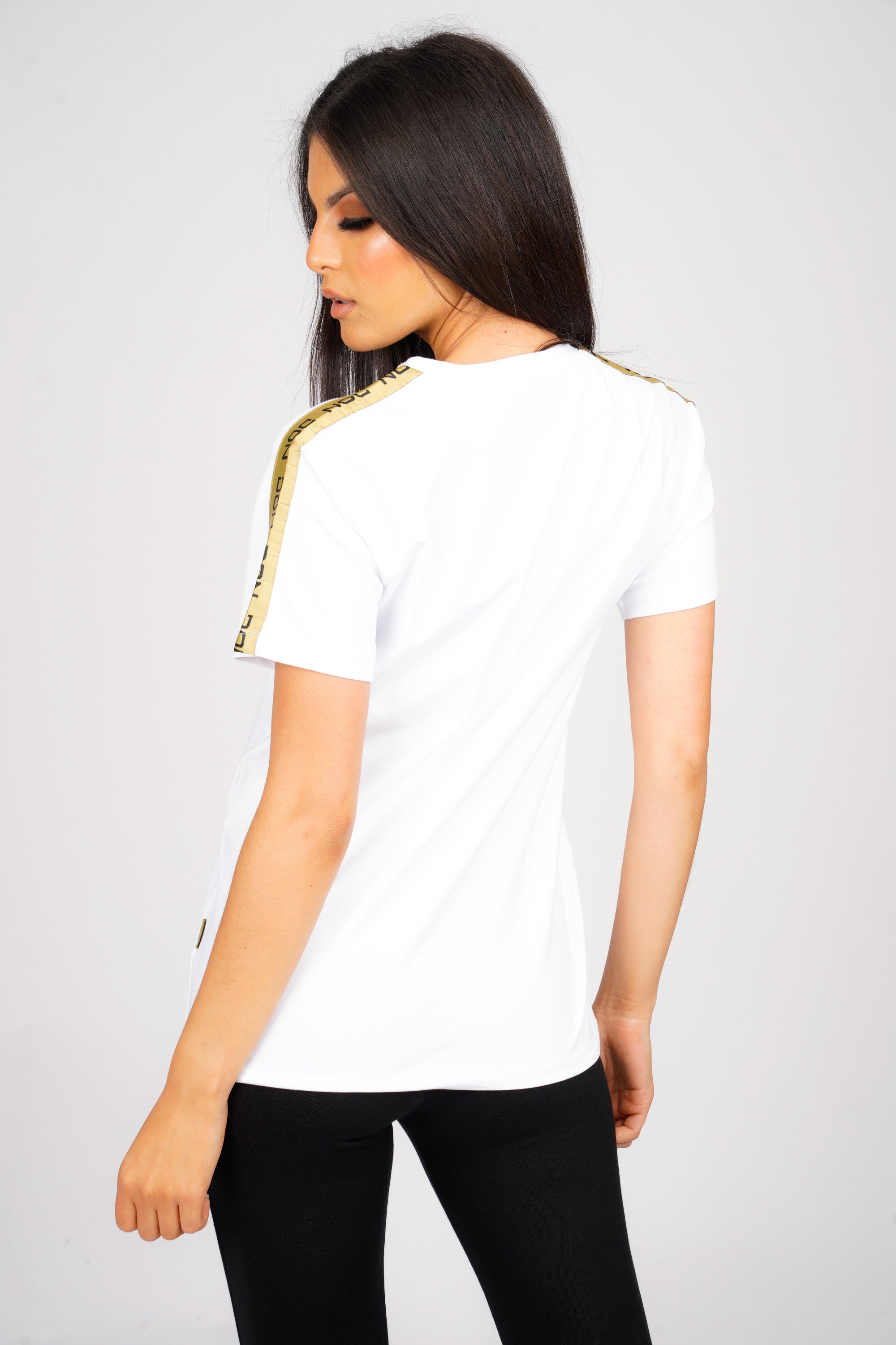 DON TAPE DETAIL WHITE T-SHIRT