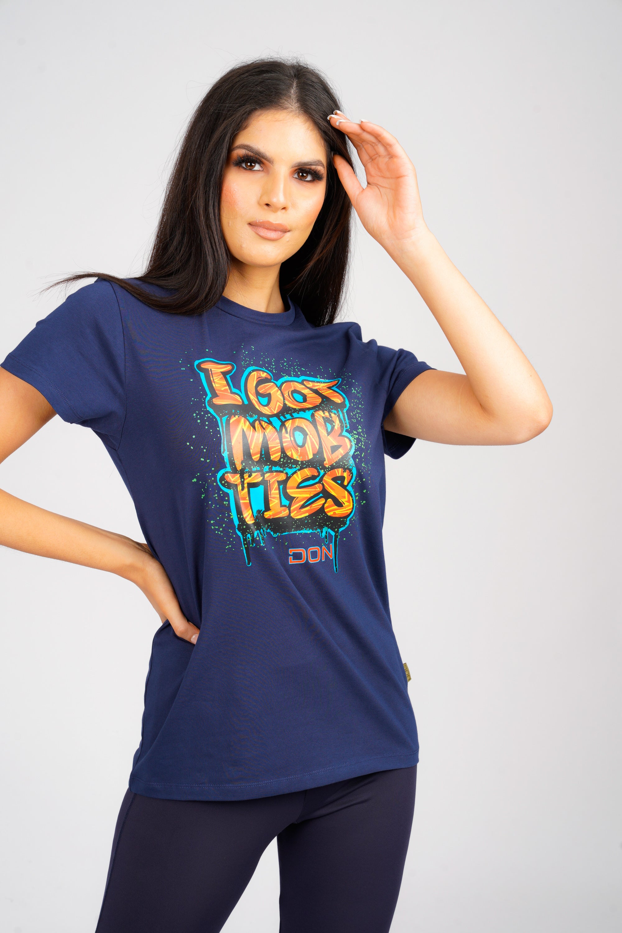 DON I GOT MOB TIES NAVY T-SHIRT