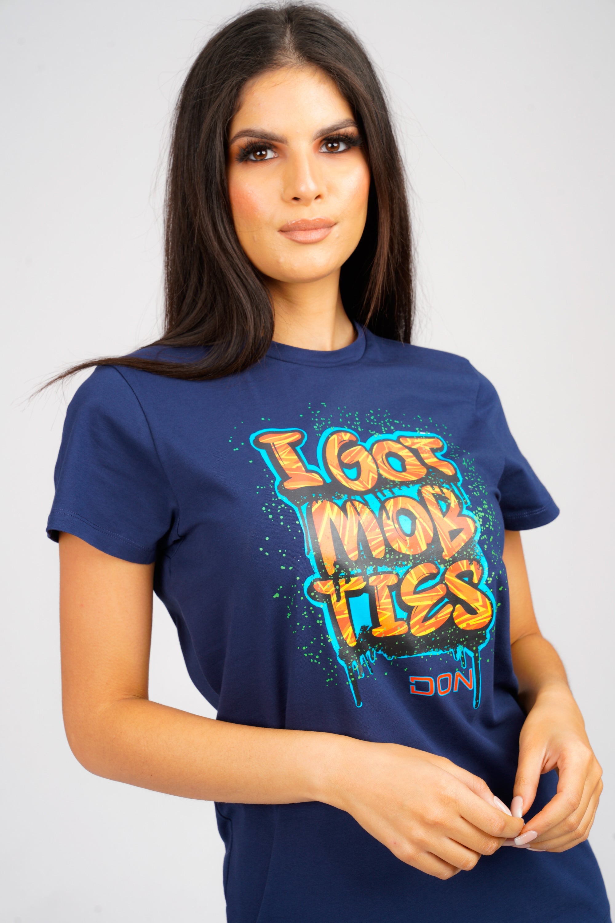 DON I GOT MOB TIES NAVY T-SHIRT