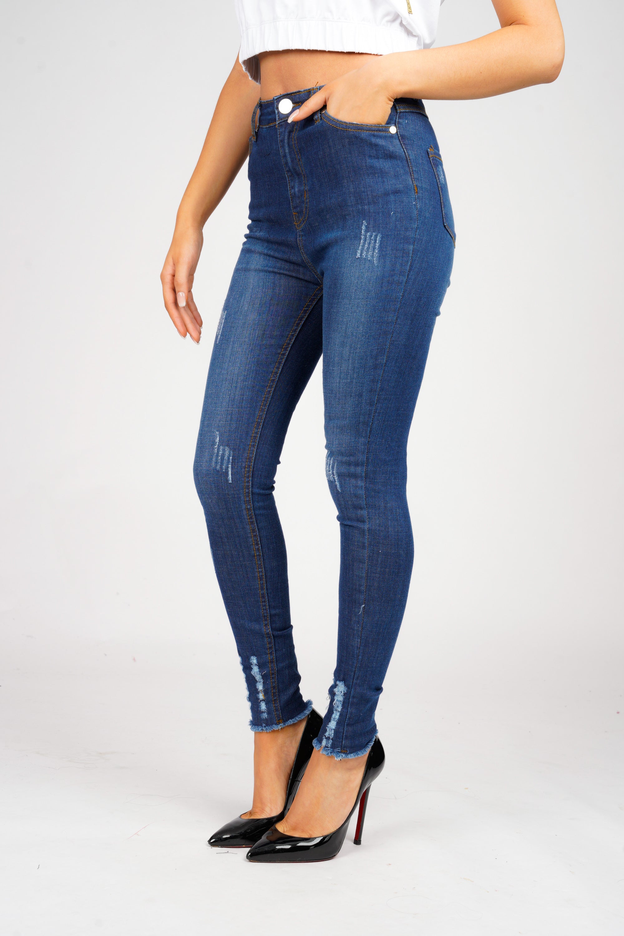 DON INDIGO RIPPED JEANS