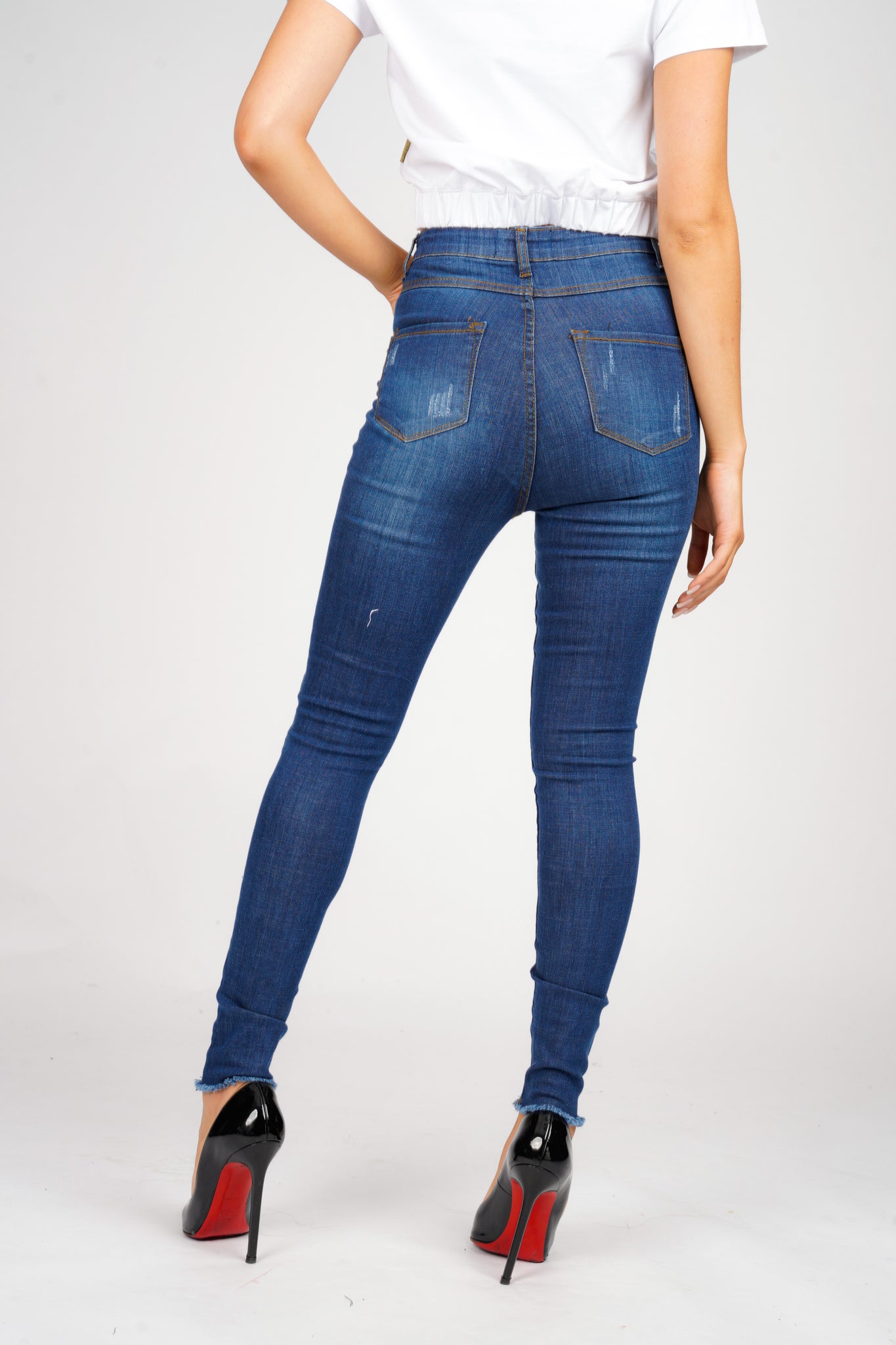 Indigo ripped sales jeans