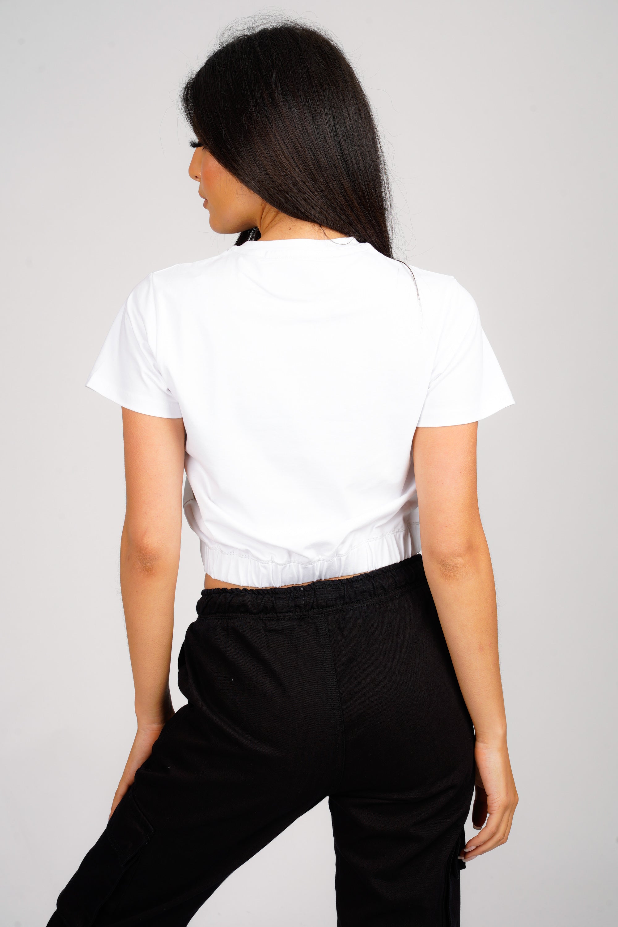 DON RIVET WHITE CROPPED T-SHIRT