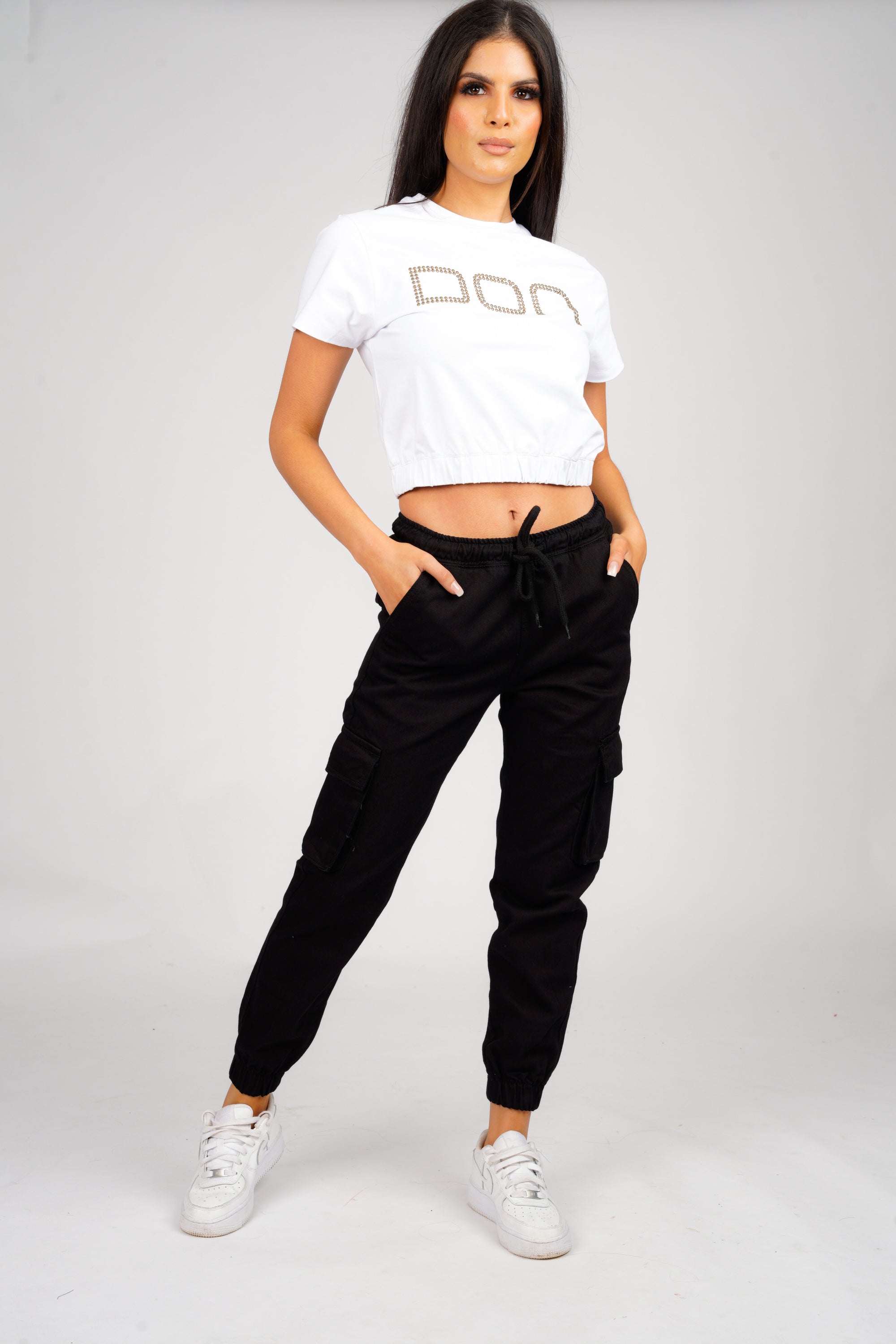 DON RIVET WHITE CROPPED T-SHIRT